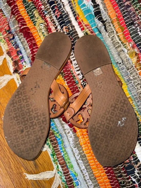 Tory Burch Women’s Miller Metal Sandals in Walnut/Gold Size 7 EUC - Picture 5 of 7